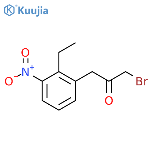1-Bromo-3-(2-ethyl-3-nitrophenyl)propan-2-one structure