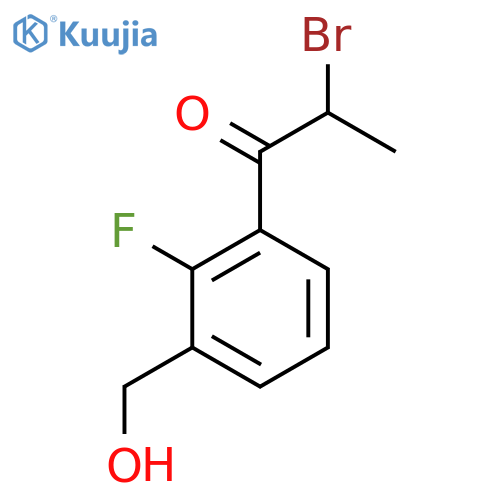 2-Bromo-1-(2-fluoro-3-(hydroxymethyl)phenyl)propan-1-one structure