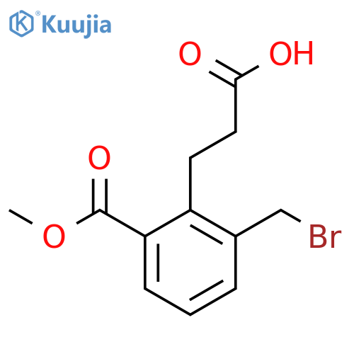 Methyl 3-(bromomethyl)-2-(2-carboxyethyl)benzoate structure