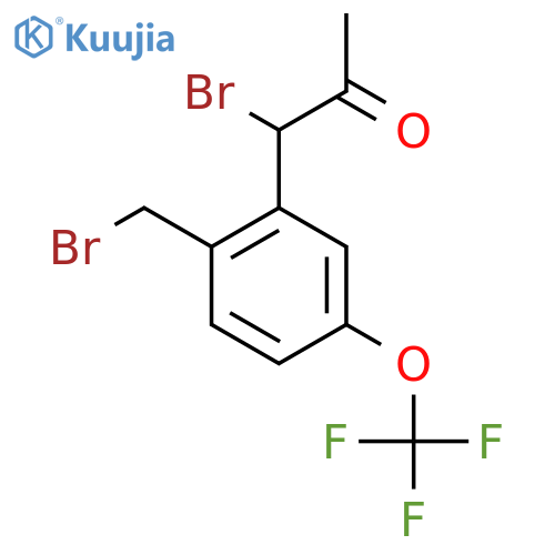 1-Bromo-1-(2-(bromomethyl)-5-(trifluoromethoxy)phenyl)propan-2-one structure