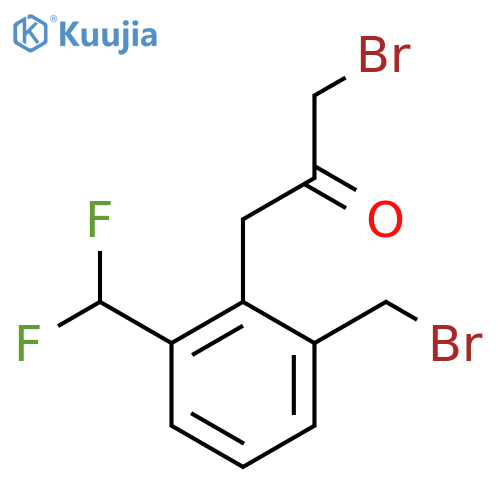 3-Bromo-1-(2-(bromomethyl)-6-(difluoromethyl)phenyl)propan-2-one structure
