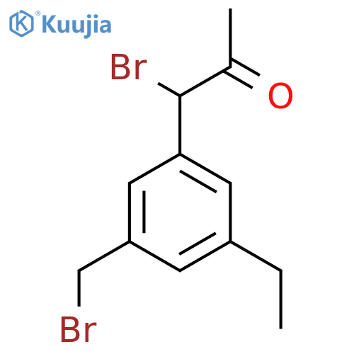 1-Bromo-1-(3-(bromomethyl)-5-ethylphenyl)propan-2-one structure