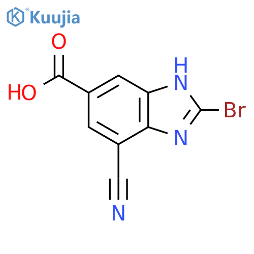2-Bromo-4-cyano-1H-benzimidazole-6-carboxylic acid structure