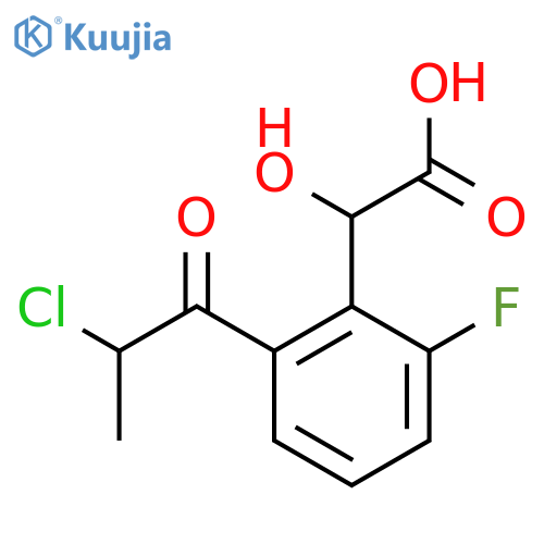 2-(2-Chloropropanoyl)-6-fluoromandelic acid structure