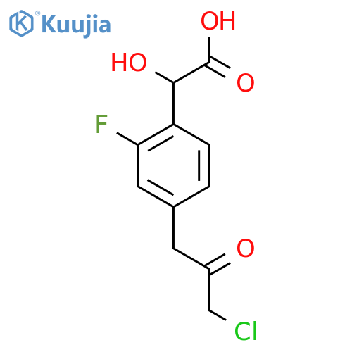 4-(3-Chloro-2-oxopropyl)-2-fluoromandelic acid structure
