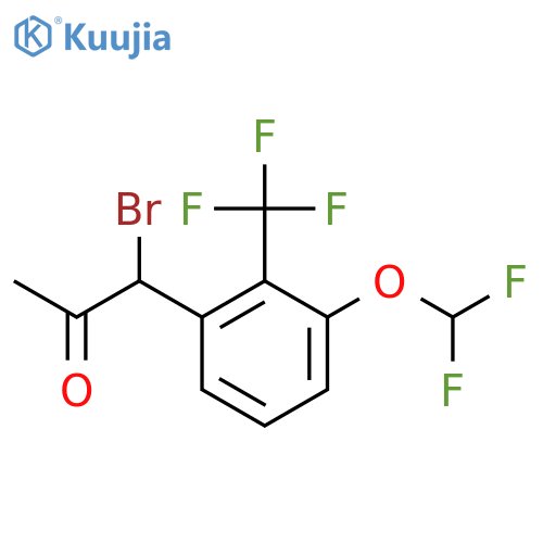 1-Bromo-1-(3-(difluoromethoxy)-2-(trifluoromethyl)phenyl)propan-2-one structure