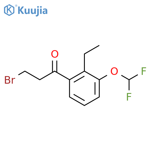 3-Bromo-1-(3-(difluoromethoxy)-2-ethylphenyl)propan-1-one structure
