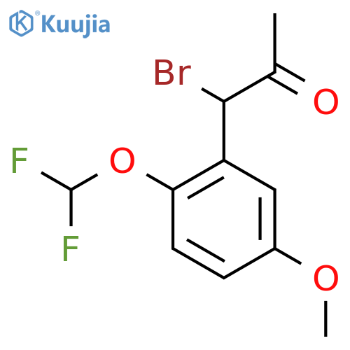 1-Bromo-1-(2-(difluoromethoxy)-5-methoxyphenyl)propan-2-one structure