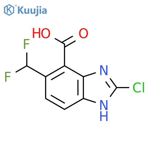 2-Chloro-6-difluoromethyl-1H-benzimidazole-7-carboxylic acid structure
