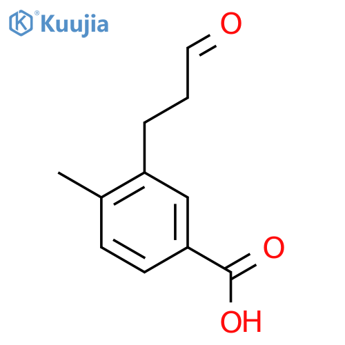 4-Methyl-3-(3-oxopropyl)benzoic acid structure