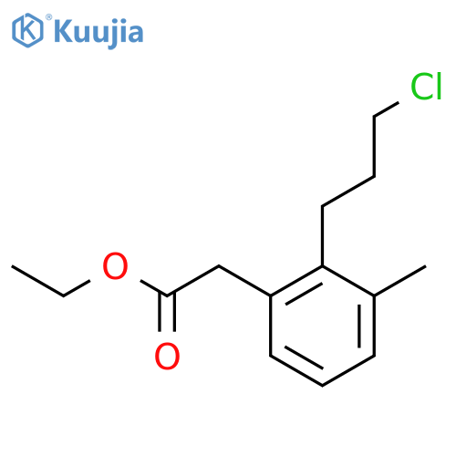 Ethyl 2-(3-chloropropyl)-3-methylphenylacetate structure
