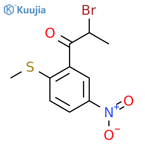 2-Bromo-1-(2-(methylthio)-5-nitrophenyl)propan-1-one structure