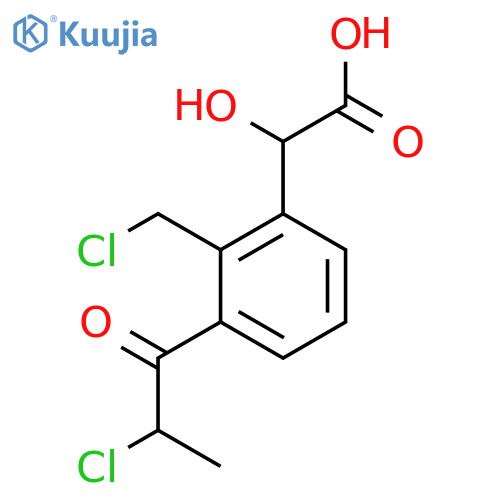 2-(Chloromethyl)-3-(2-chloropropanoyl)mandelic acid structure