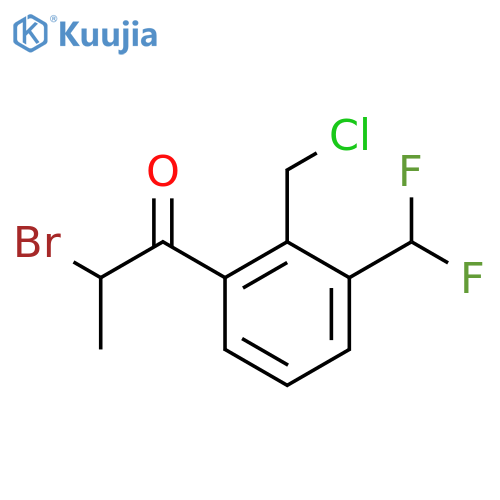 2-Bromo-1-(2-(chloromethyl)-3-(difluoromethyl)phenyl)propan-1-one structure