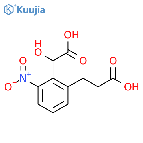 2-(2-Carboxyethyl)-6-nitromandelic acid structure