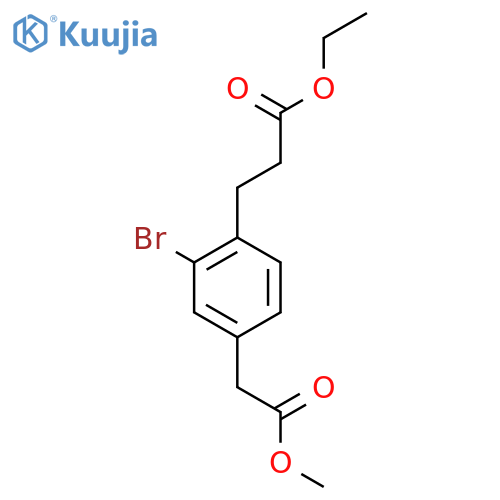 Methyl 3-bromo-4-(3-ethoxy-3-oxopropyl)phenylacetate structure