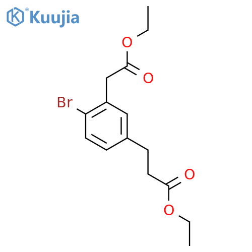 Ethyl 2-bromo-5-(3-ethoxy-3-oxopropyl)phenylacetate structure