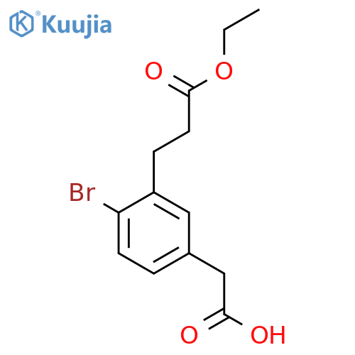 Ethyl 3-(2-bromo-5-(carboxymethyl)phenyl)propanoate structure