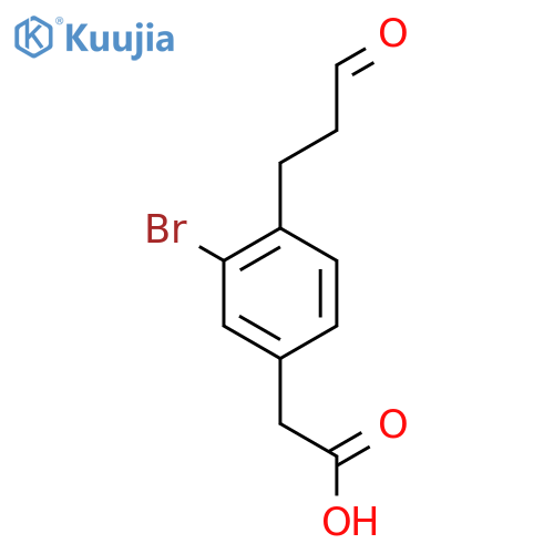 3-Bromo-4-(3-oxopropyl)phenylacetic acid structure