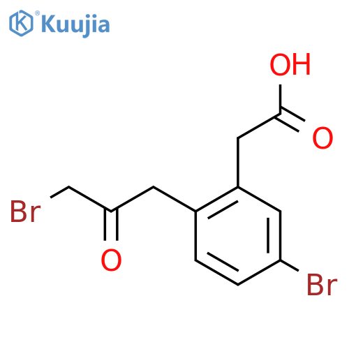 5-Bromo-2-(3-bromo-2-oxopropyl)phenylacetic acid structure