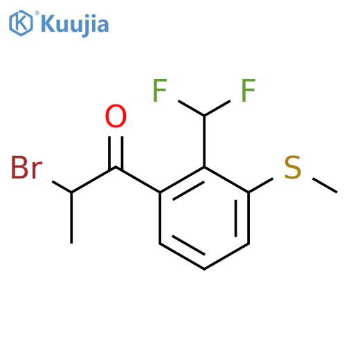 2-Bromo-1-(2-(difluoromethyl)-3-(methylthio)phenyl)propan-1-one structure