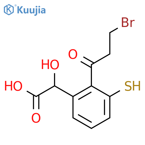 2-(3-Bromopropanoyl)-3-mercaptomandelic acid structure