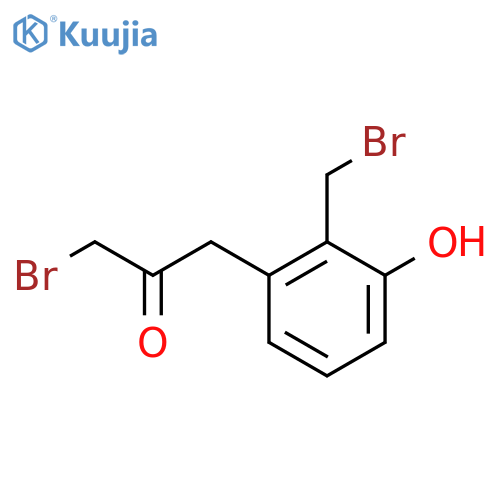1-Bromo-3-(2-(bromomethyl)-3-hydroxyphenyl)propan-2-one structure