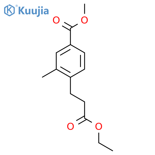 Methyl 4-(3-ethoxy-3-oxopropyl)-3-methylbenzoate structure