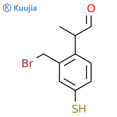 2-(Bromomethyl)-4-mercaptophenylpropanal structure