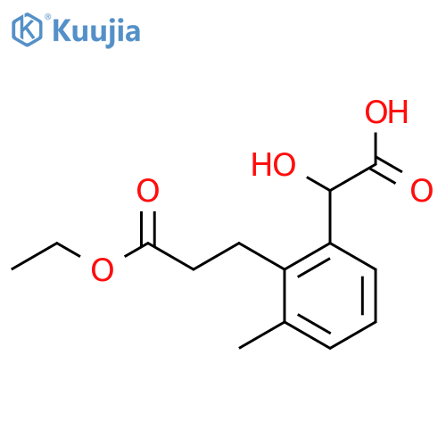 2-(3-Ethoxy-3-oxopropyl)-3-methylmandelic acid structure