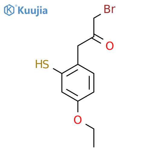 1-Bromo-3-(4-ethoxy-2-mercaptophenyl)propan-2-one structure