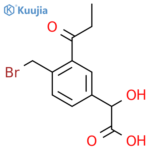 4-(Bromomethyl)-3-propionylmandelic acid structure