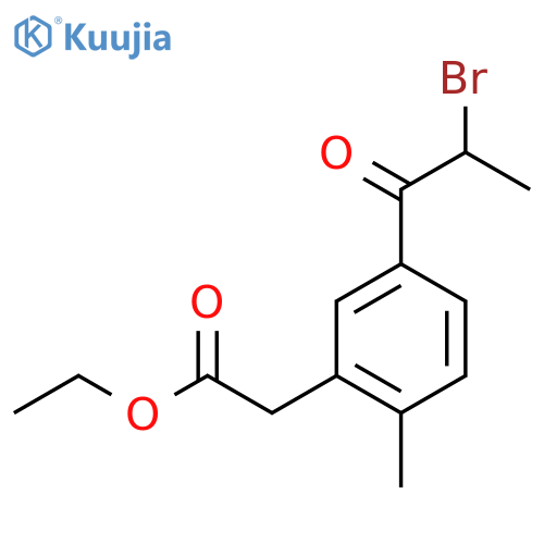 Ethyl 5-(2-bromopropanoyl)-2-methylphenylacetate structure
