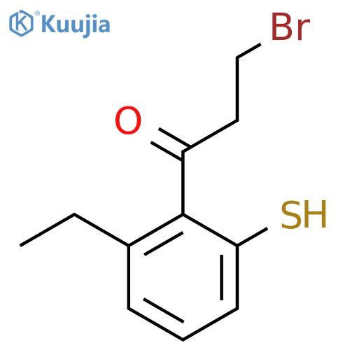 3-Bromo-1-(2-ethyl-6-mercaptophenyl)propan-1-one structure
