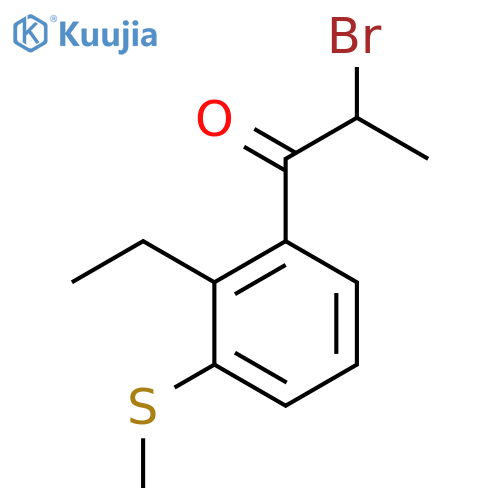 2-Bromo-1-(2-ethyl-3-(methylthio)phenyl)propan-1-one structure