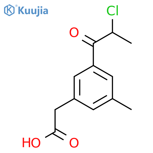 3-(2-Chloropropanoyl)-5-methylphenylacetic acid structure