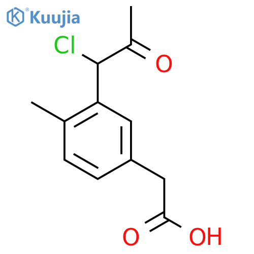 3-(1-Chloro-2-oxopropyl)-4-methylphenylacetic acid structure