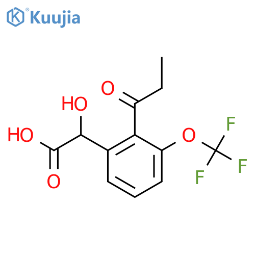 2-Propionyl-3-(trifluoromethoxy)mandelic acid structure