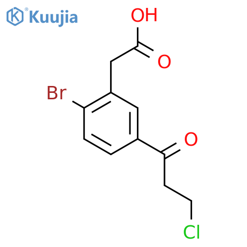 2-Bromo-5-(3-chloropropanoyl)phenylacetic acid structure