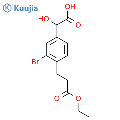 3-Bromo-4-(3-ethoxy-3-oxopropyl)mandelic acid structure