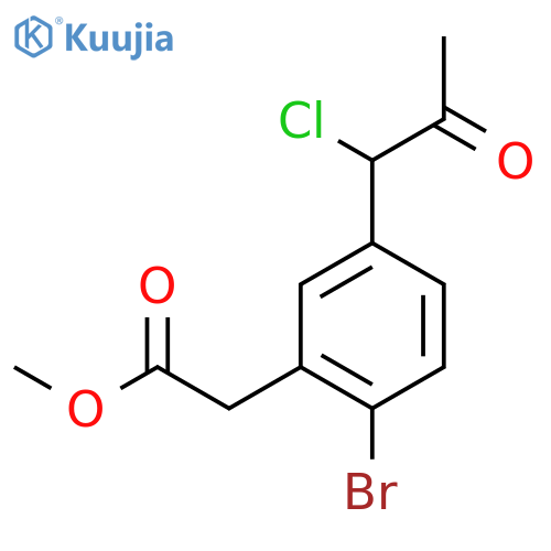 Methyl 2-bromo-5-(1-chloro-2-oxopropyl)phenylacetate structure