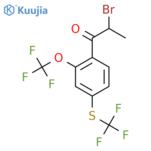2-Bromo-1-(2-(trifluoromethoxy)-4-(trifluoromethylthio)phenyl)propan-1-one structure