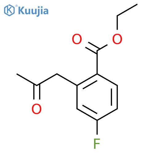 Ethyl 4-fluoro-2-(2-oxopropyl)benzoate structure