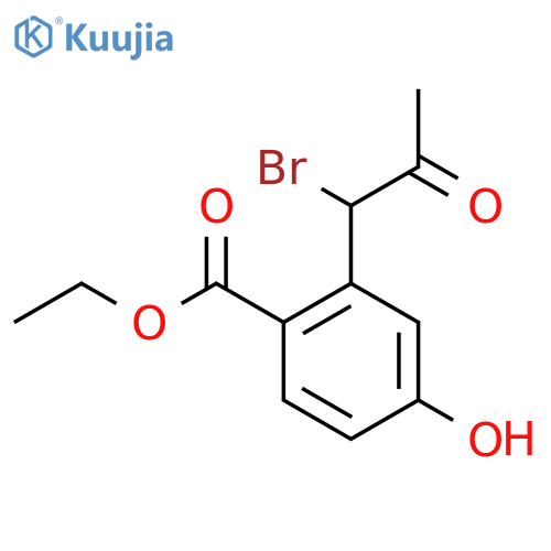 Ethyl 2-(1-bromo-2-oxopropyl)-4-hydroxybenzoate structure