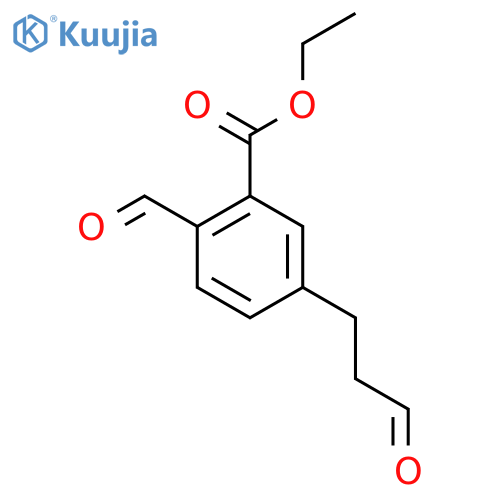 Ethyl 2-formyl-5-(3-oxopropyl)benzoate structure