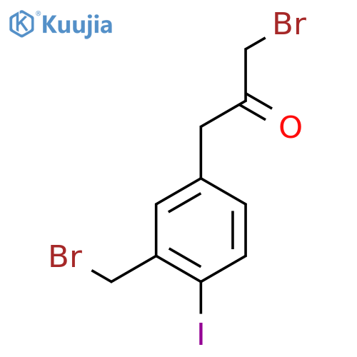 1-Bromo-3-(3-(bromomethyl)-4-iodophenyl)propan-2-one structure