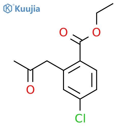 Ethyl 4-chloro-2-(2-oxopropyl)benzoate structure