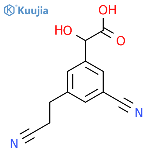 3-Cyano-5-(2-cyanoethyl)mandelic acid structure