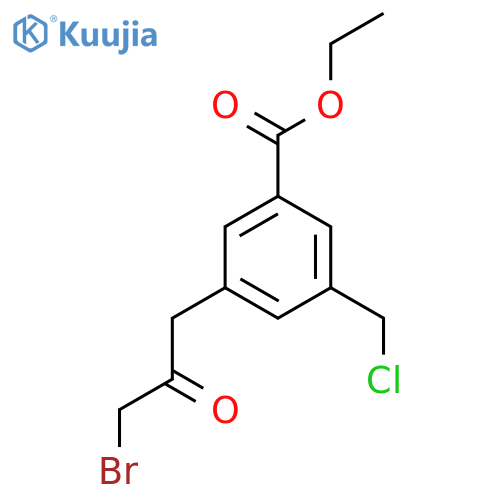 Ethyl 3-(3-bromo-2-oxopropyl)-5-(chloromethyl)benzoate structure