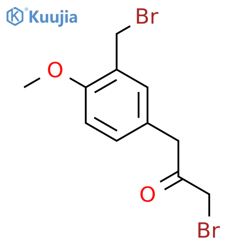 1-Bromo-3-(3-(bromomethyl)-4-methoxyphenyl)propan-2-one structure